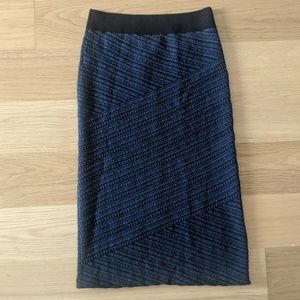Anthropologie Moth Blue Black XSP Pencil Skirt
